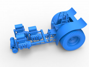 Pulling tractor with 3 engines V8 Version 4 Scale 1 to 25 3D-printmodel