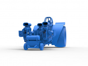 Pulling tractor with 3 engines V8 Version 4 Scale 1 to 25 3D-printmodel