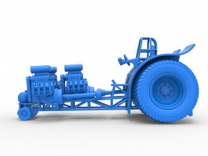 Pulling tractor with 3 engines V8 Version 4 Scale 1 to 25 3D-printmodel