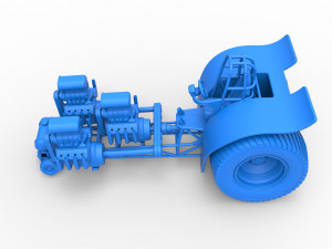 Pulling tractor with 3 engines V8 Version 4 Scale 1 to 25 3D-printmodel