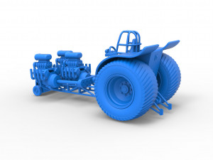 Pulling tractor with 3 engines V8 Version 4 Scale 1 to 25 3D-printmodel