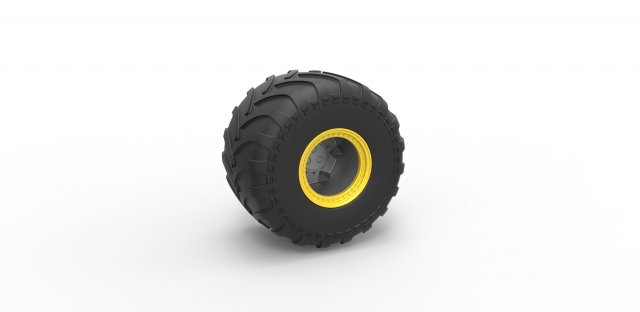 Monster Jam wheel Scale 1 to 25 3D-printmodel .c4d .max .obj .3ds .fbx .stl .blend 