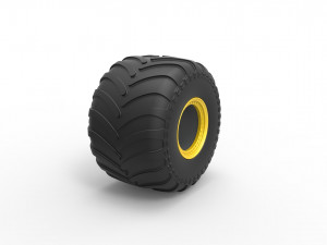 Monster Jam wheel Scale 1 to 25 3D-printmodel