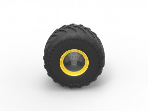 Monster Jam wheel Scale 1 to 25 3D-printmodel