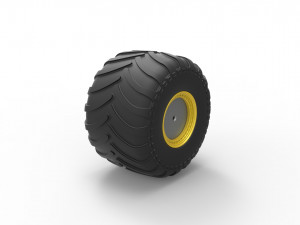 Monster Jam wheel Scale 1 to 25 3D-printmodel