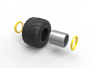 Monster Jam wheel Scale 1 to 25 3D-printmodel