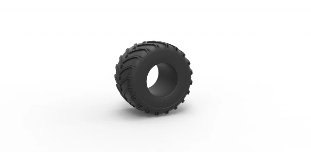Monster Jam tire 10 Scale 1 to 25 3D Print Model .c4d .max .obj .3ds .fbx .stl .blend 