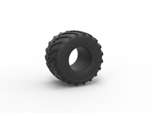 Monster Jam tire 10 Scale 1 to 25 3D-printmodel