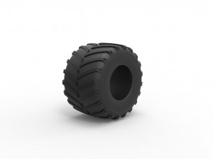 Monster Jam tire 10 Scale 1 to 25 3D Baskı Modeli