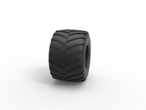 Monster Jam tire 10 Scale 1 to 25 3D Baskı Modeli