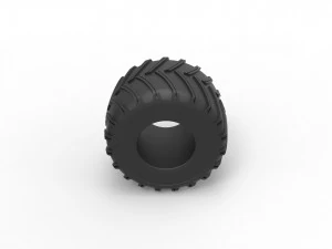 Monster Jam tire 10 Scale 1 to 25 3D Print Model