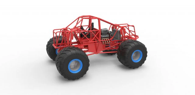 Monster truck base Scale 1 to 25 3D Print Model .c4d .max .obj .3ds .fbx .stl .blend 