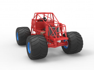 Monster truck base Scale 1 to 25 3D-printmodel