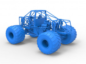 Monster truck base Scale 1 to 25 3D-printmodel