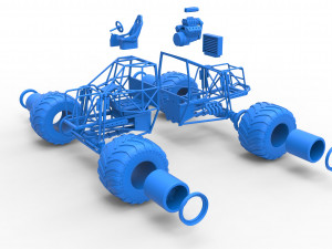 Monster truck base Scale 1 to 25 3D-printmodel