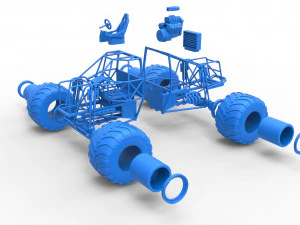 Monster truck base Scale 1 to 25 3D Print Model