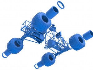 Monster truck base Scale 1 to 25 3D-printmodel