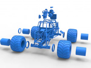 Monster truck base Scale 1 to 25 3D Print Model
