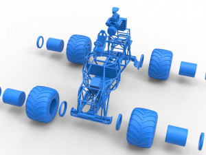 Monster truck base Scale 1 to 25 3D-printmodel