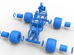 Monster truck base Scale 1 to 25 3D Print Model