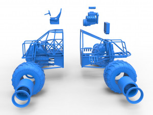 Monster truck base Scale 1 to 25 3D-printmodel