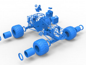 Monster truck base Scale 1 to 25 3D-printmodel