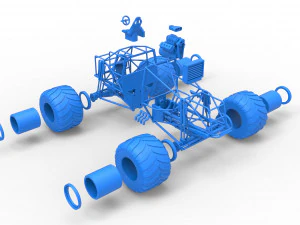 Monster truck base Scale 1 to 25 3D Print Model