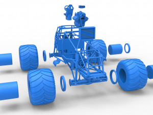 Monster truck base Scale 1 to 25 3D-printmodel