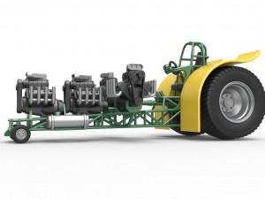 Pulling tractor with 4 engines V8 Version 4 Scale 1 to 25 Model do druku 3D