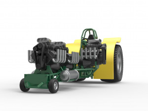 Pulling tractor with 4 engines V8 Version 4 Scale 1 to 25 Model do druku 3D