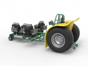 Pulling tractor with 4 engines V8 Version 4 Scale 1 to 25 Model do druku 3D