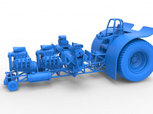 Pulling tractor with 4 engines V8 Version 4 Scale 1 to 25 Model do druku 3D