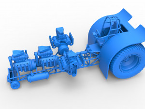 Pulling tractor with 4 engines V8 Version 4 Scale 1 to 25 Model do druku 3D