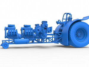 Pulling tractor with 4 engines V8 Version 4 Scale 1 to 25 Model do druku 3D