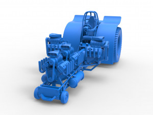 Pulling tractor with 4 engines V8 Version 4 Scale 1 to 25 Model do druku 3D