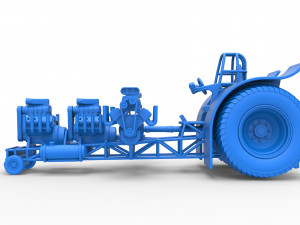 Pulling tractor with 4 engines V8 Version 4 Scale 1 to 25 Model do druku 3D