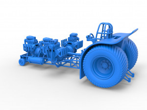 Pulling tractor with 4 engines V8 Version 4 Scale 1 to 25 Model do druku 3D
