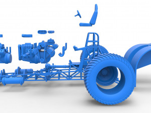 Pulling tractor with 4 engines V8 Version 4 Scale 1 to 25 Model do druku 3D