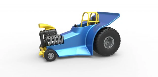 Mini Rod pulling tractor 4 Scale 1 to 25 3D Print Model .c4d .max .obj .3ds .fbx .stl .blend 