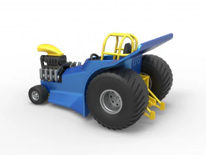Mini Rod pulling tractor 4 Scale 1 to 25 3D Print Model