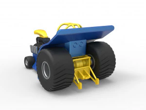 Mini Rod pulling tractor 4 Scale 1 to 25 3D Print Model