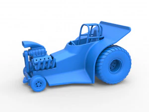 Mini Rod pulling tractor 4 Scale 1 to 25 3D Print Model