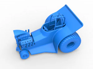 Mini Rod pulling tractor 4 Scale 1 to 25 3D Print Model