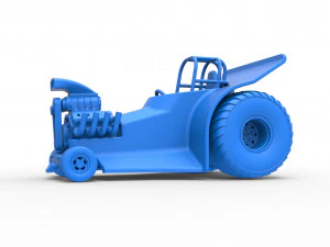 Mini Rod pulling tractor 4 Scale 1 to 25 3D Print Model