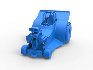 Mini Rod pulling tractor 4 Scale 1 to 25 3D Print Model