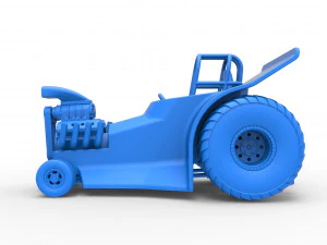 Mini Rod pulling tractor 4 Scale 1 to 25 3D Print Model