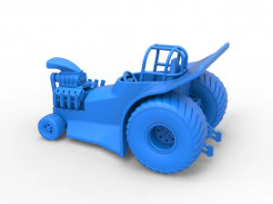 Mini Rod pulling tractor 4 Scale 1 to 25 3D Print Model