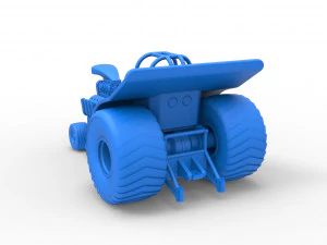 Mini Rod pulling tractor 4 Scale 1 to 25 3D Print Model