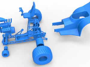 Mini Rod pulling tractor 4 Scale 1 to 25 3D Print Model