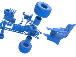 Mini Rod pulling tractor 4 Scale 1 to 25 3D Print Model